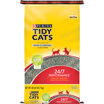 Purina  Non Clumping Cat Litter, Low Dust, 24/7 Odor Control, 50 Lb. Bag