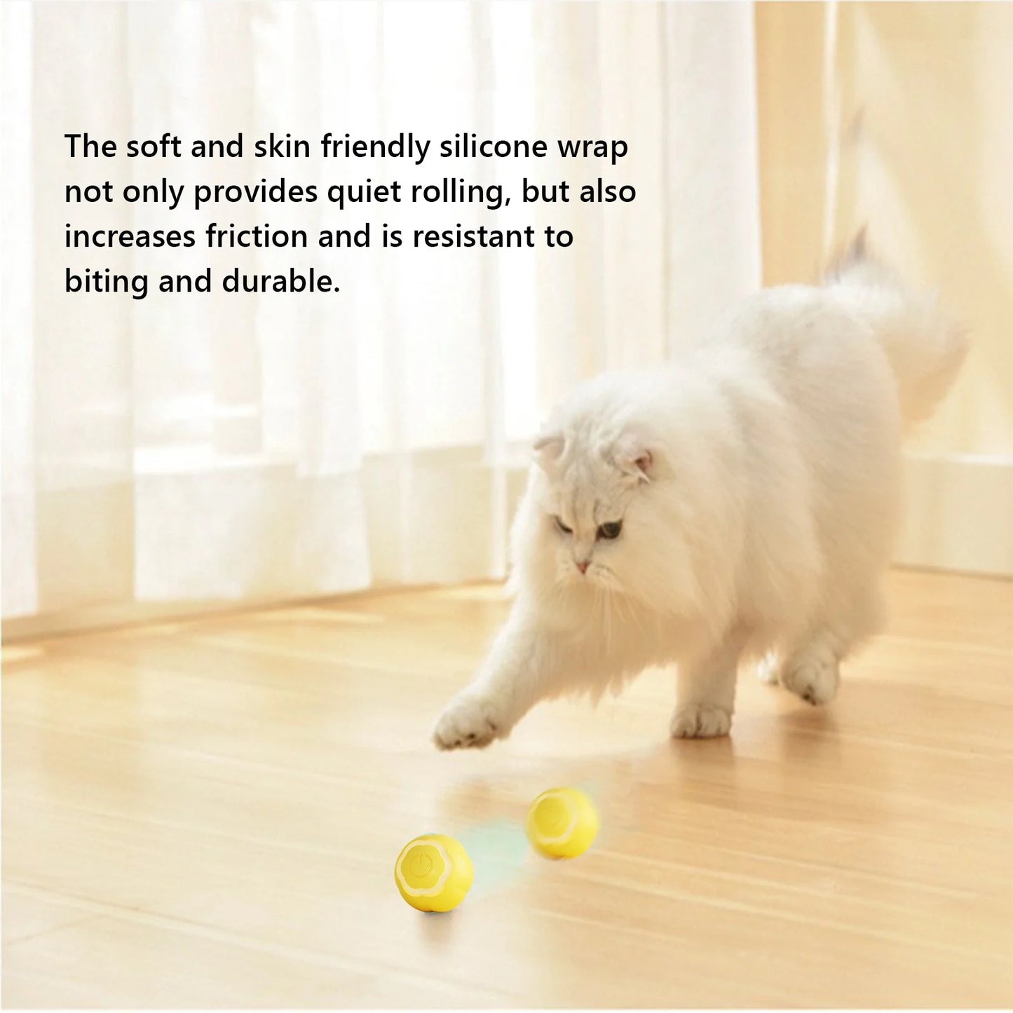 2024 New Pet Essentials Clearance Automatic Smart Teasing Dog Ball Gravity Intelligent Jump Ball Electric Charging Dog Toy Yellow