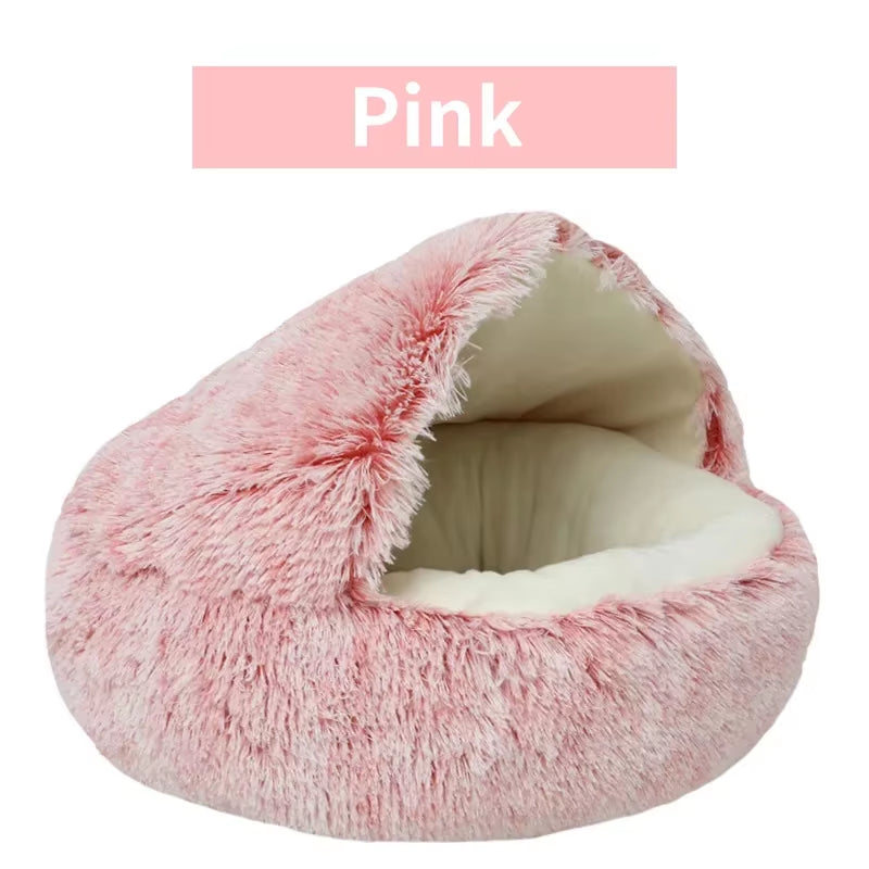 Premium 2-in-1 Winter Plush Cat Bed and Cushion - Cozy Nest for Small Dogs and Cats