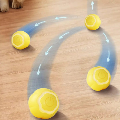 2024 New Pet Essentials Clearance Automatic Smart Teasing Dog Ball Gravity Intelligent Jump Ball Electric Charging Dog Toy Yellow