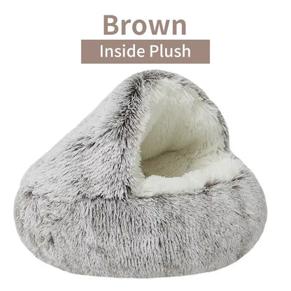 Premium 2-in-1 Winter Plush Cat Bed and Cushion - Cozy Nest for Small Dogs and Cats