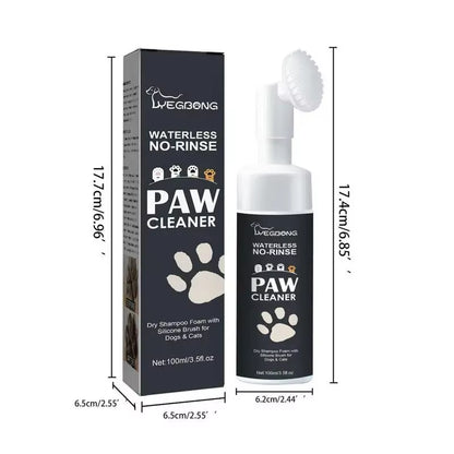 100Mlpaw Waterless Pet Shampoo and Deep Cleanser Foam for Dogs and Cats with Brush for Rinse-Free Paw Cleaning